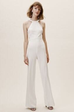New Anthropologie BHLDN Esmie Jumpsuit by Jay Godfrey $299 SIZE 00 Ivory LONG